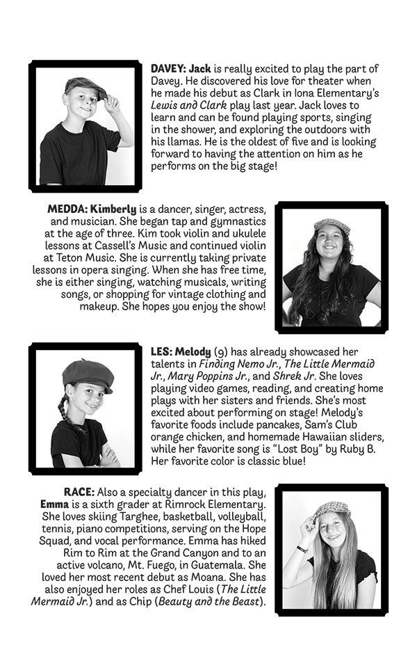 Newsies Jr. Junior Cast Lead Cast Continued
