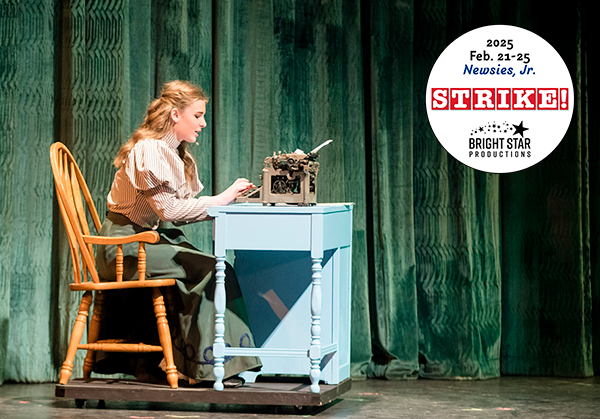 Senior Cast of Newsies Jr. Katherine Typing Her Story