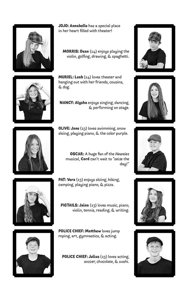 Newsies Jr. Senior Cast Names Cast Continued