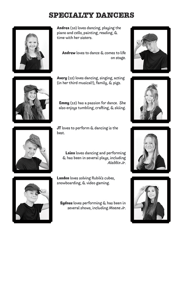 Newsies Jr. Senior Cast Specialty Dancers