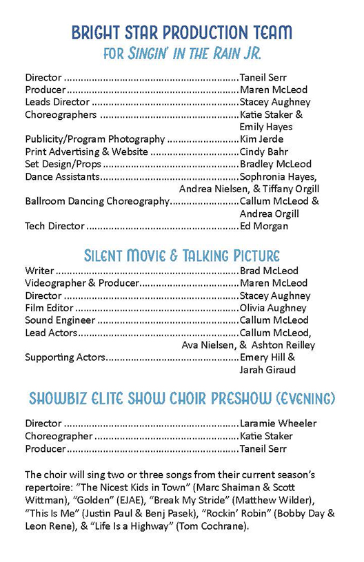 Bright Star's Production Team