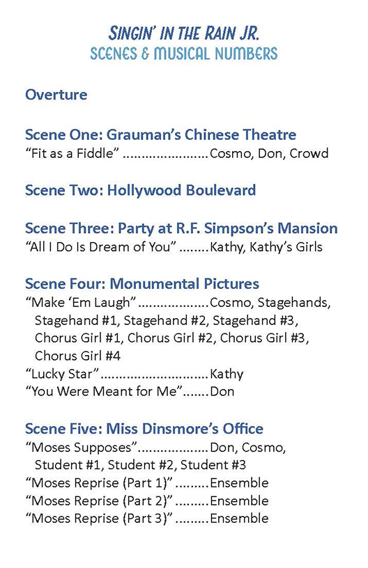 Scenes and Musical Numbers