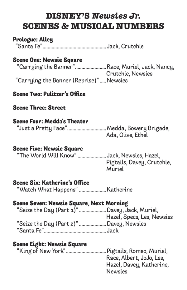 Scenes and Musical Numbers