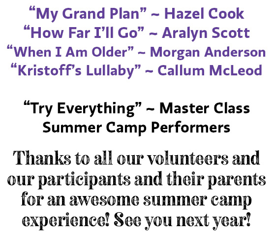 Bright Star Productions 2026 Master Class Students